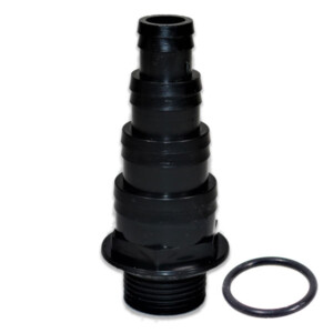 1" BSP 4 Stepped Hosetail (Black)