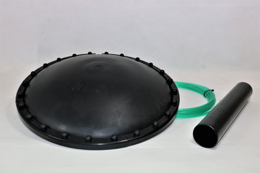 Large Pond Bottom Drain and Rubber Membrane Aerated Dome Eco Filtration